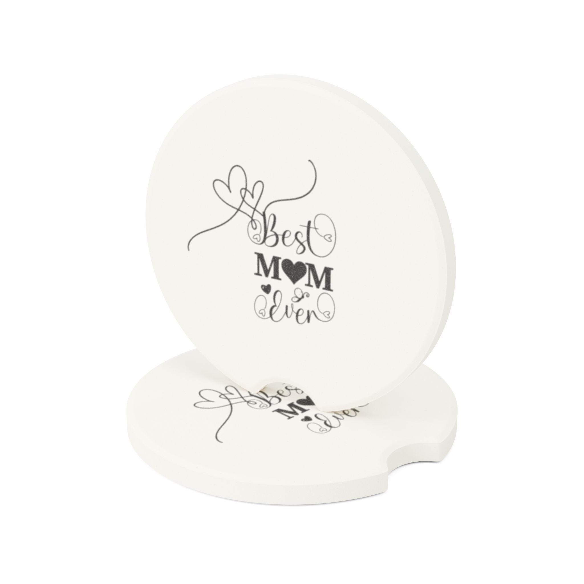 Best Mom Ever Car Coaster - Soapstone Cup Holder Protector