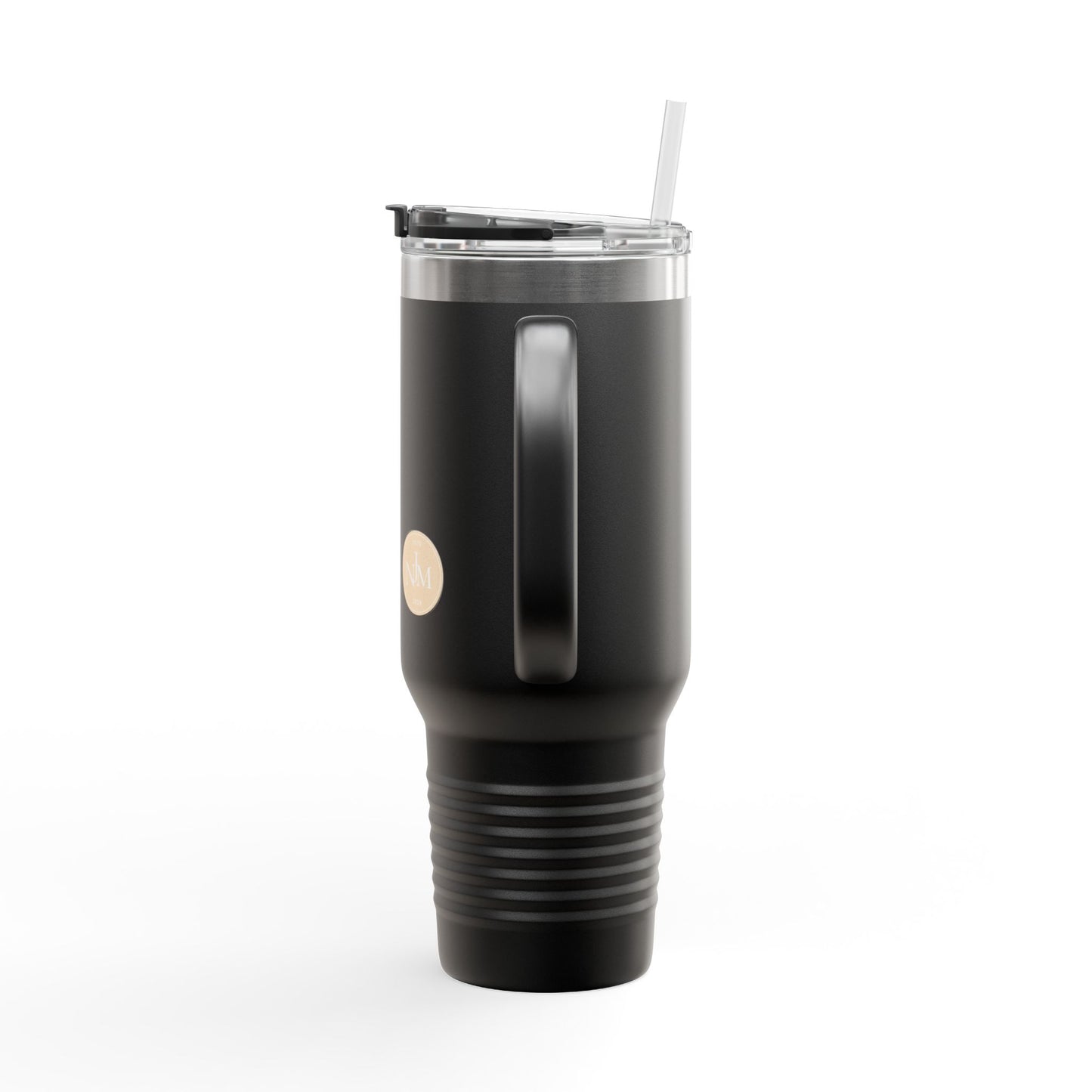 Minimal Monogram Circle Logo 40oz Travel Mug | Insulated Tumbler