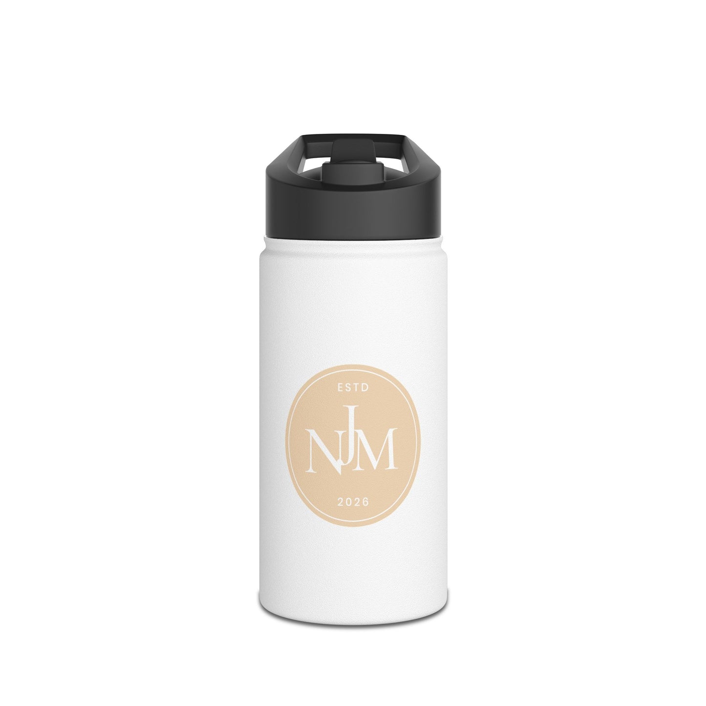 Monogram Stainless Steel Water Bottle — Personalized N | M Circle Design