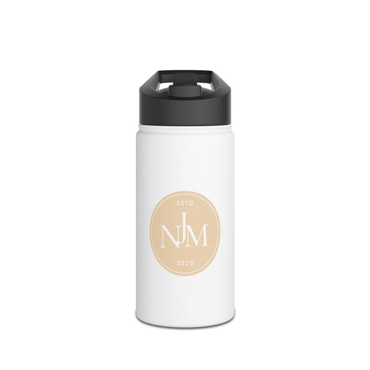 Monogram Stainless Steel Water Bottle — Personalized N | M Circle Design