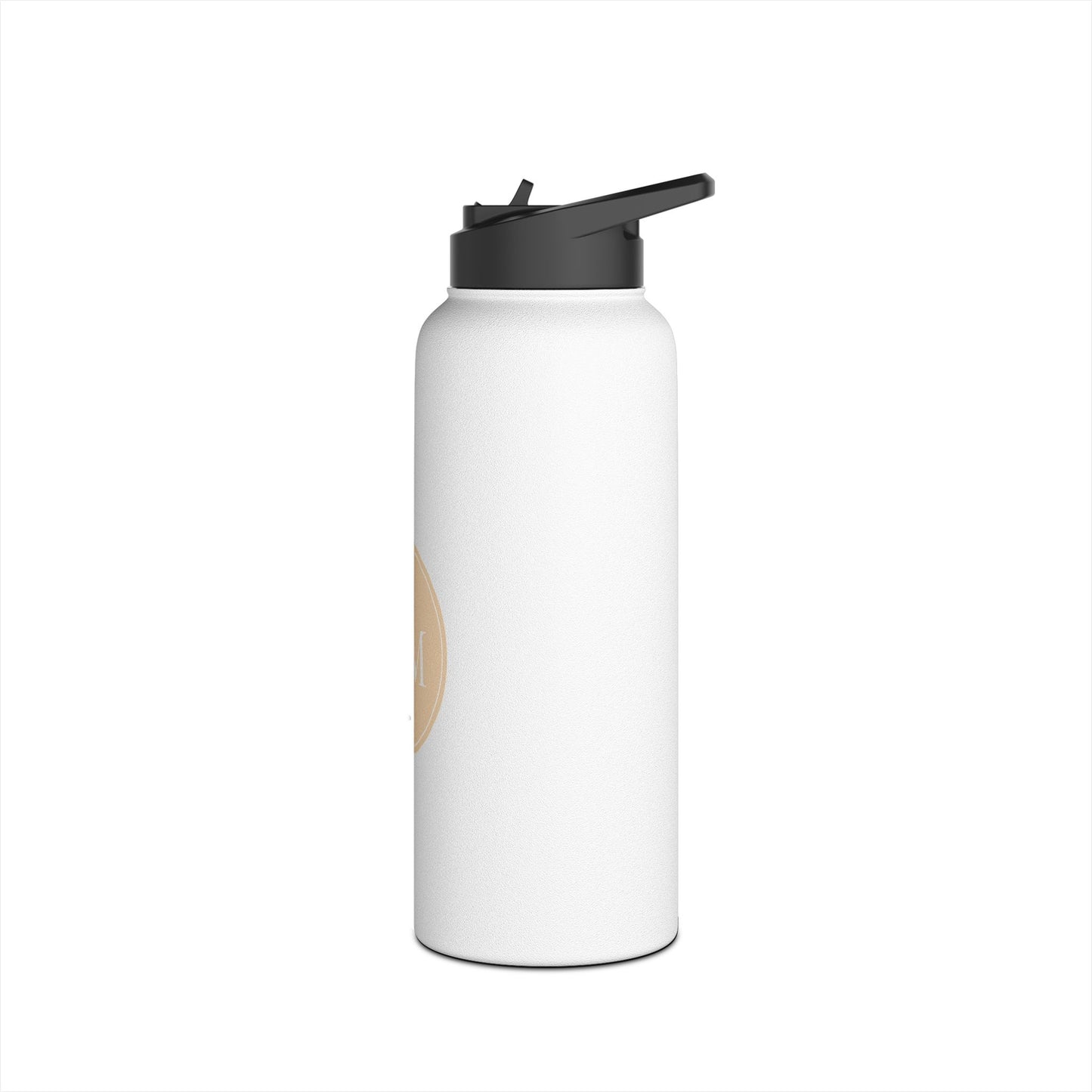 Monogram Stainless Steel Water Bottle — Personalized N | M Circle Design