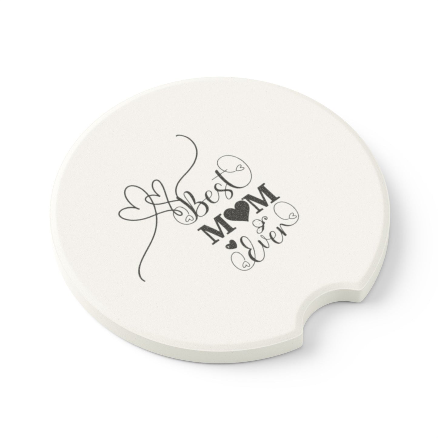 Car Coaster — "Best Mom Ever" Heart Design, Mother's Day Gift