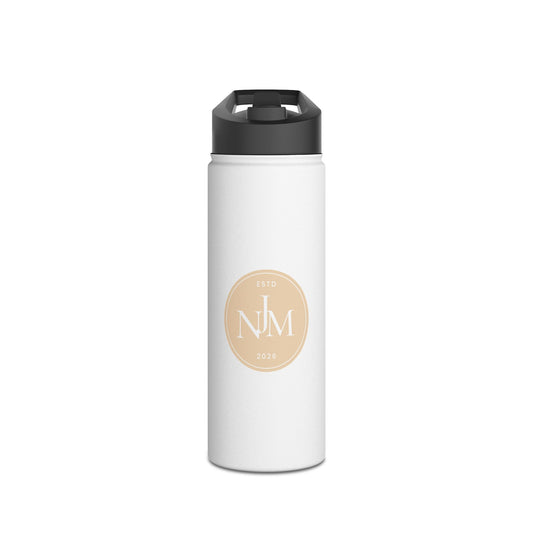 Monogram Stainless Steel Water Bottle — Personalized N | M Circle Design