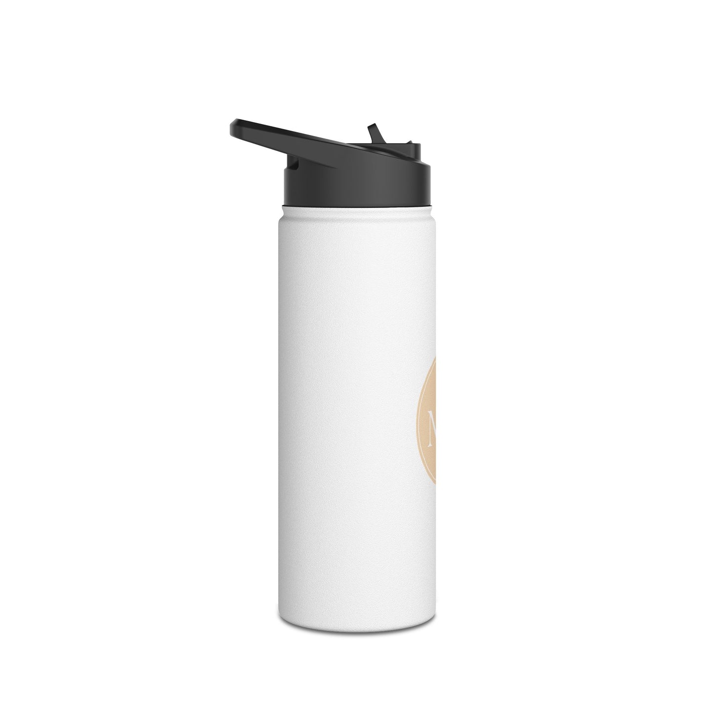 Monogram Stainless Steel Water Bottle — Personalized N | M Circle Design