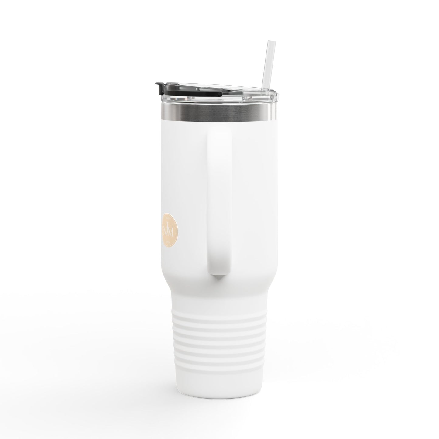 Minimal Monogram Circle Logo 40oz Travel Mug | Insulated Tumbler