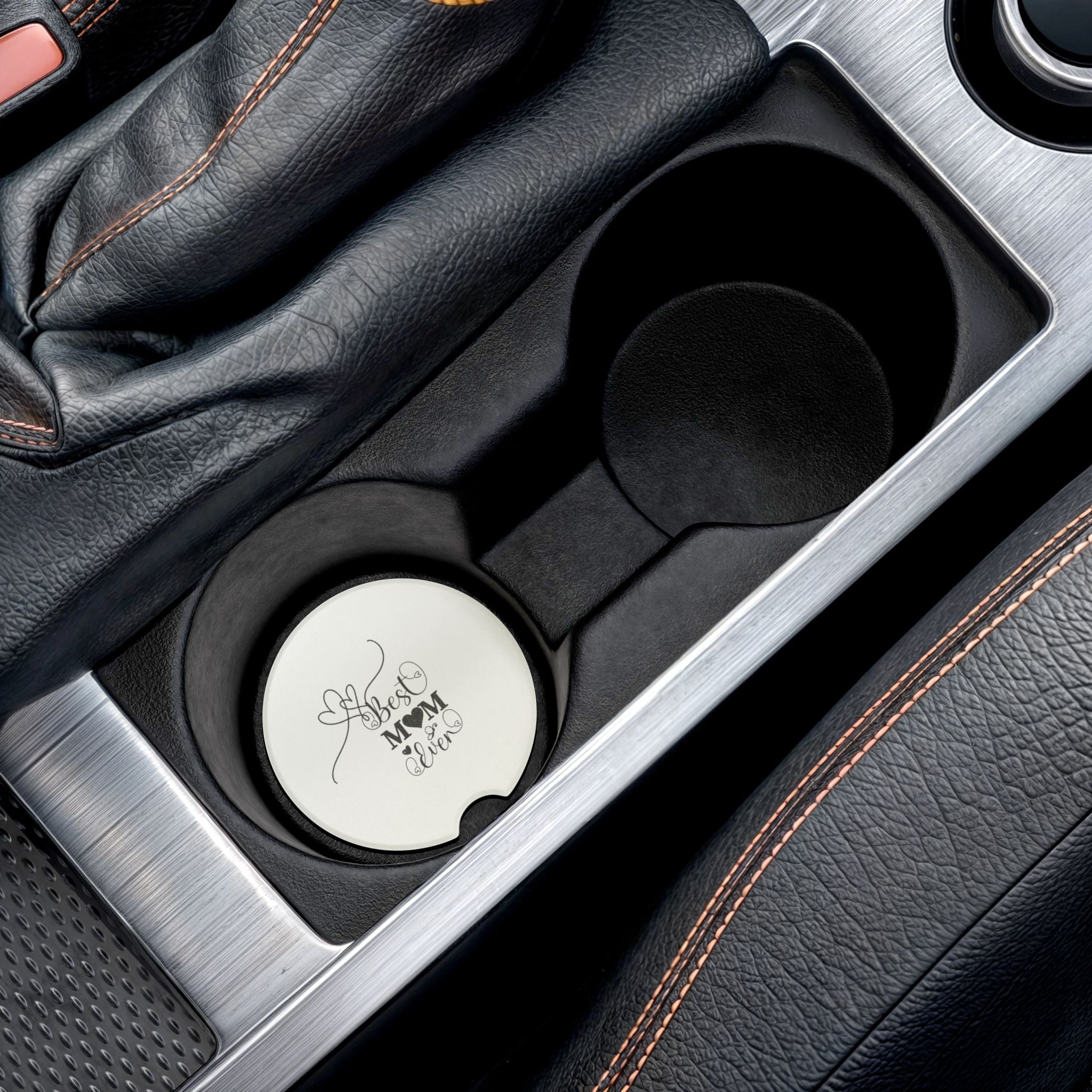 Best Mom Ever Car Coaster - Soapstone Cup Holder Protector