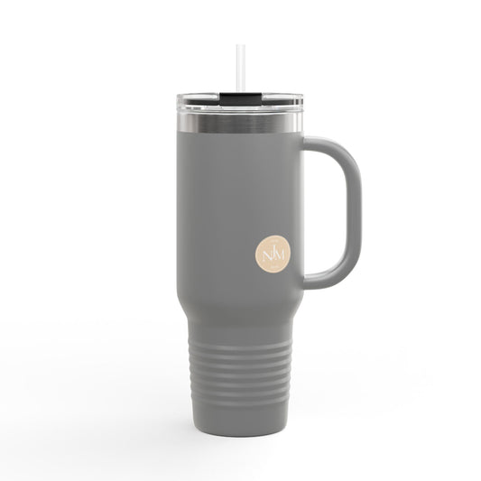 Minimal Monogram Circle Logo 40oz Travel Mug | Insulated Tumbler