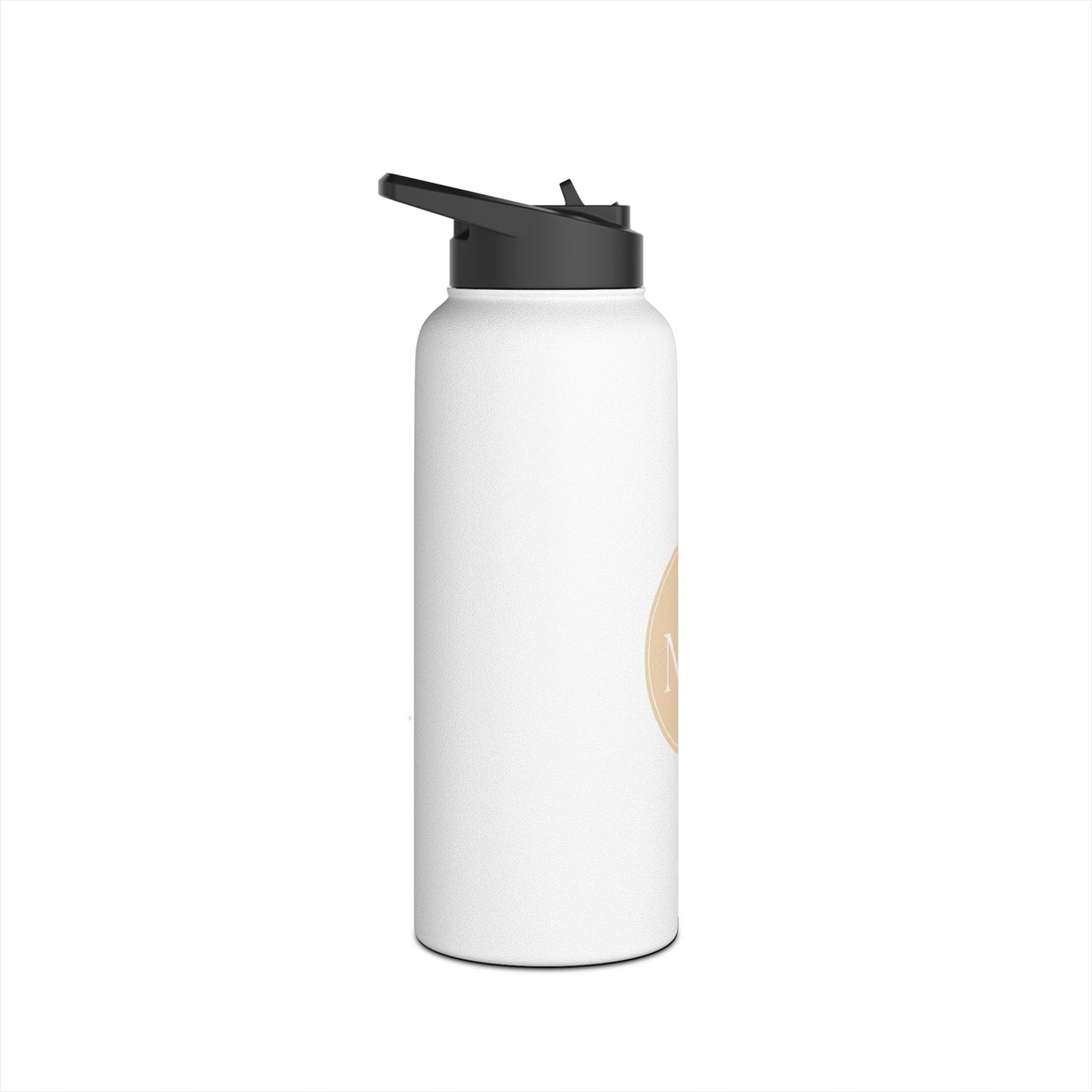 Monogram Stainless Steel Water Bottle — Personalized N | M Circle Design