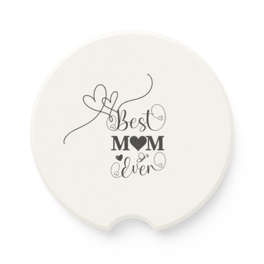 Car Coaster — "Best Mom Ever" Heart Design, Mother's Day Gift