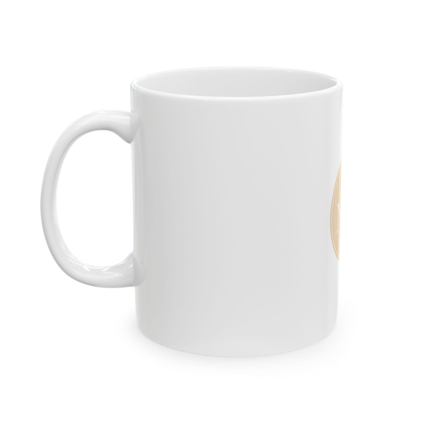 Personalized Monogram Ceramic Mug — Initials 'NJM' Est. 2026 Neutral Beige