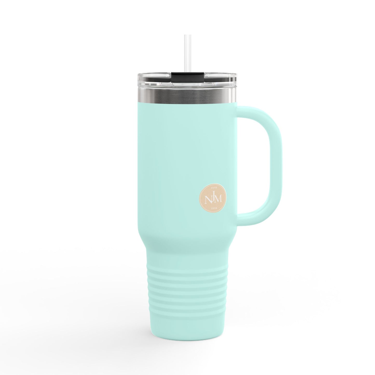 Minimal Monogram Circle Logo 40oz Travel Mug | Insulated Tumbler