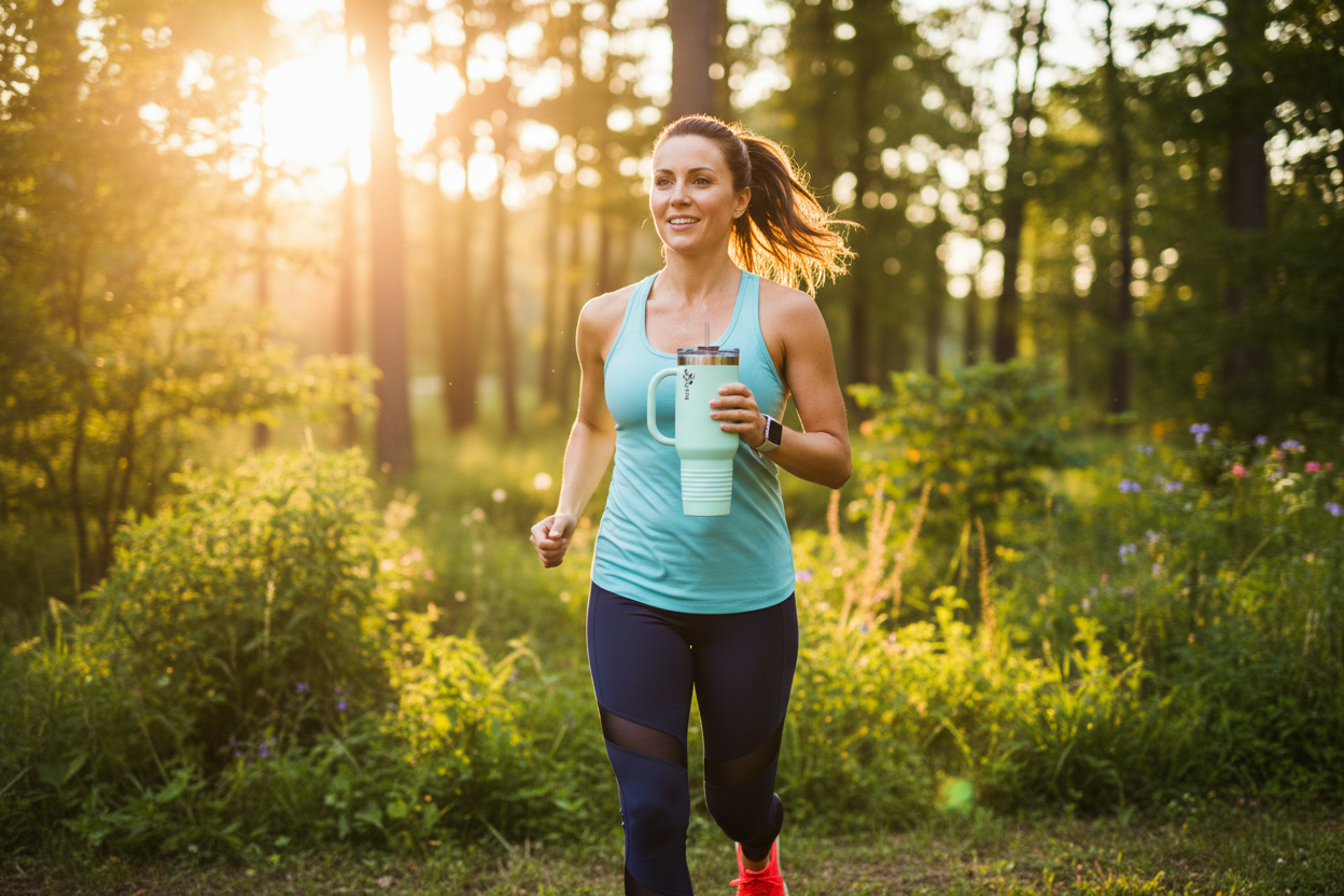 Fitness Mom Outdoors with 40oz Tumbler